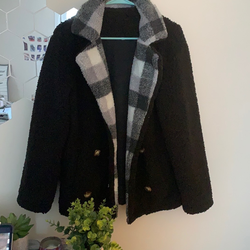 Sherpa plaid jacket